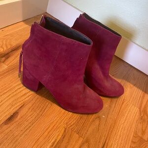Steve Madden Red Suede Ankle Booties